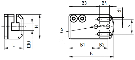 Zeichnung Anschlussplatte für Pneumatikgreifer